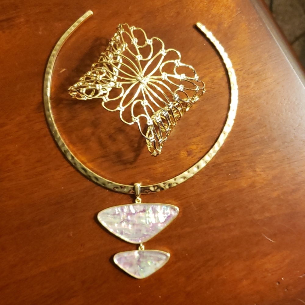 Kendra Scott Gold Necklace and Cuff